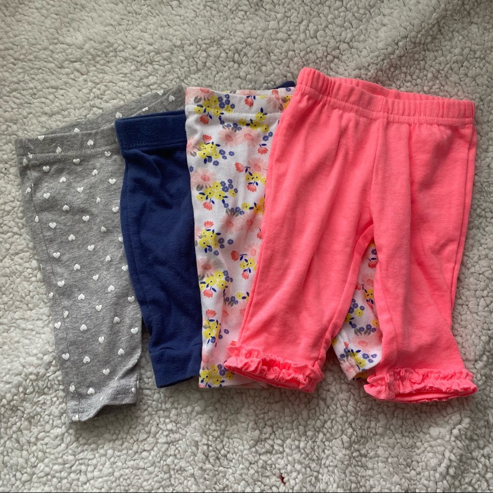 Bundle 4 NB girl legging pants Carter’s Newborn